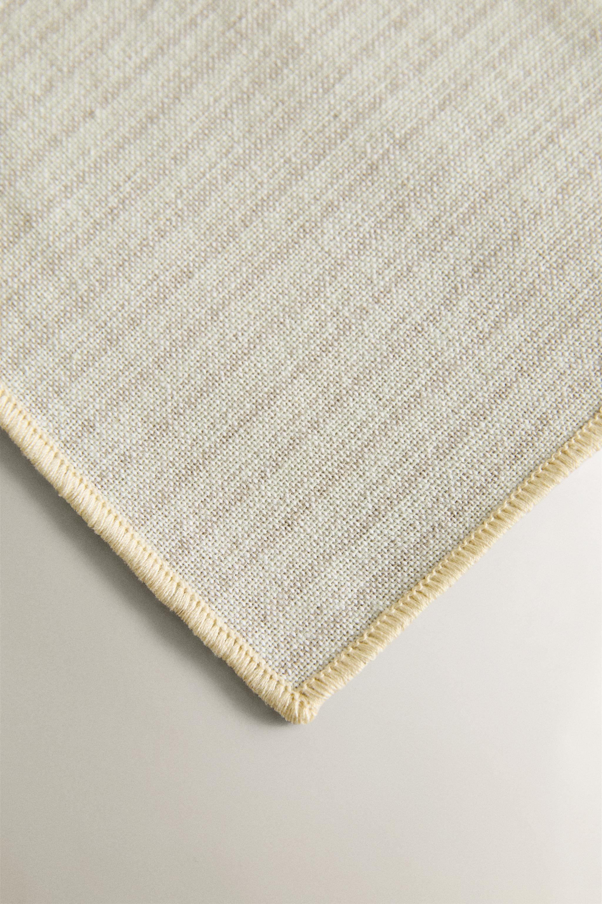 LOT SERVIETTES RAYURES OVERLOCK (LOT DE 2)